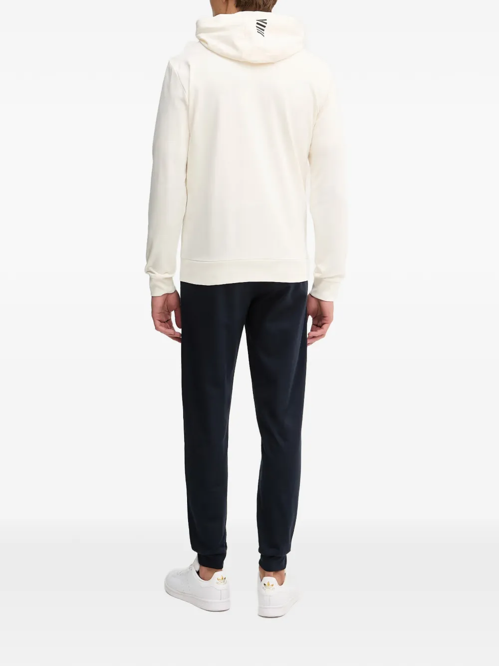 Ea7 Emporio Armani Hoodie met logoprint en rits Beige