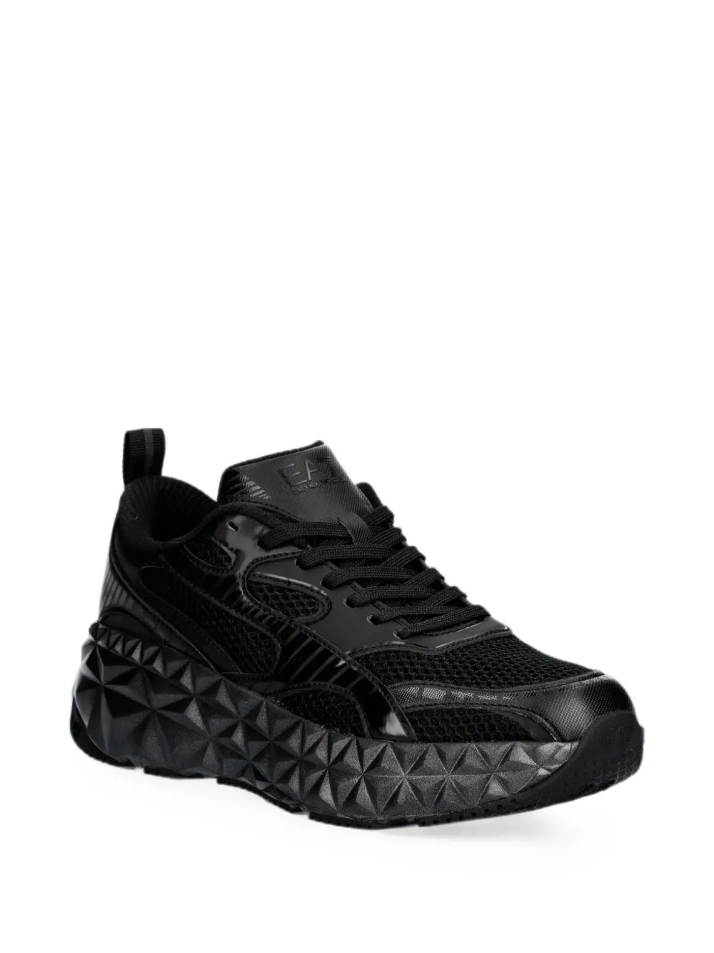 Ea7 Emporio Armani geometric-sole mesh sneakers Zwart