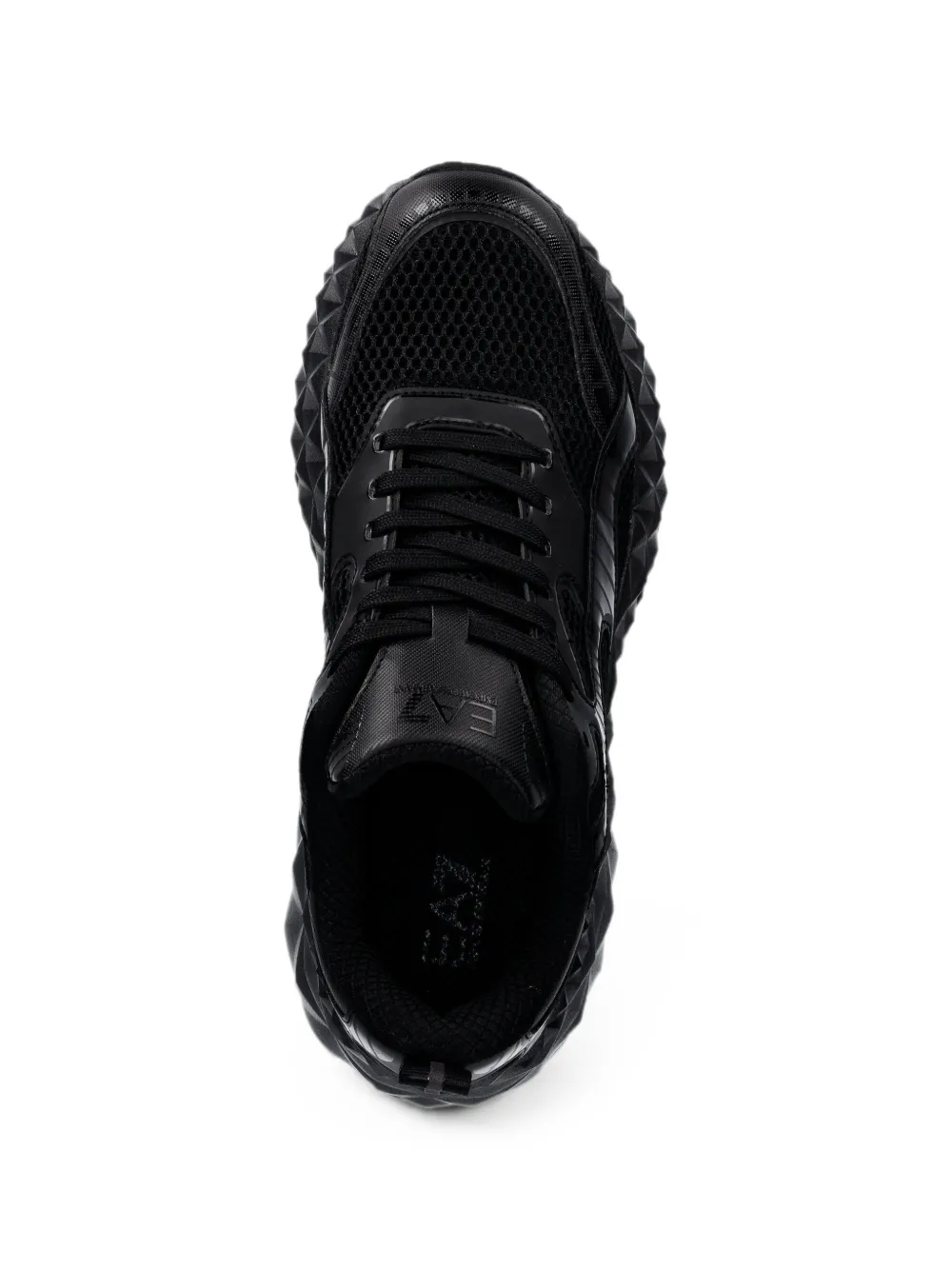 Ea7 Emporio Armani geometric-sole mesh sneakers Zwart