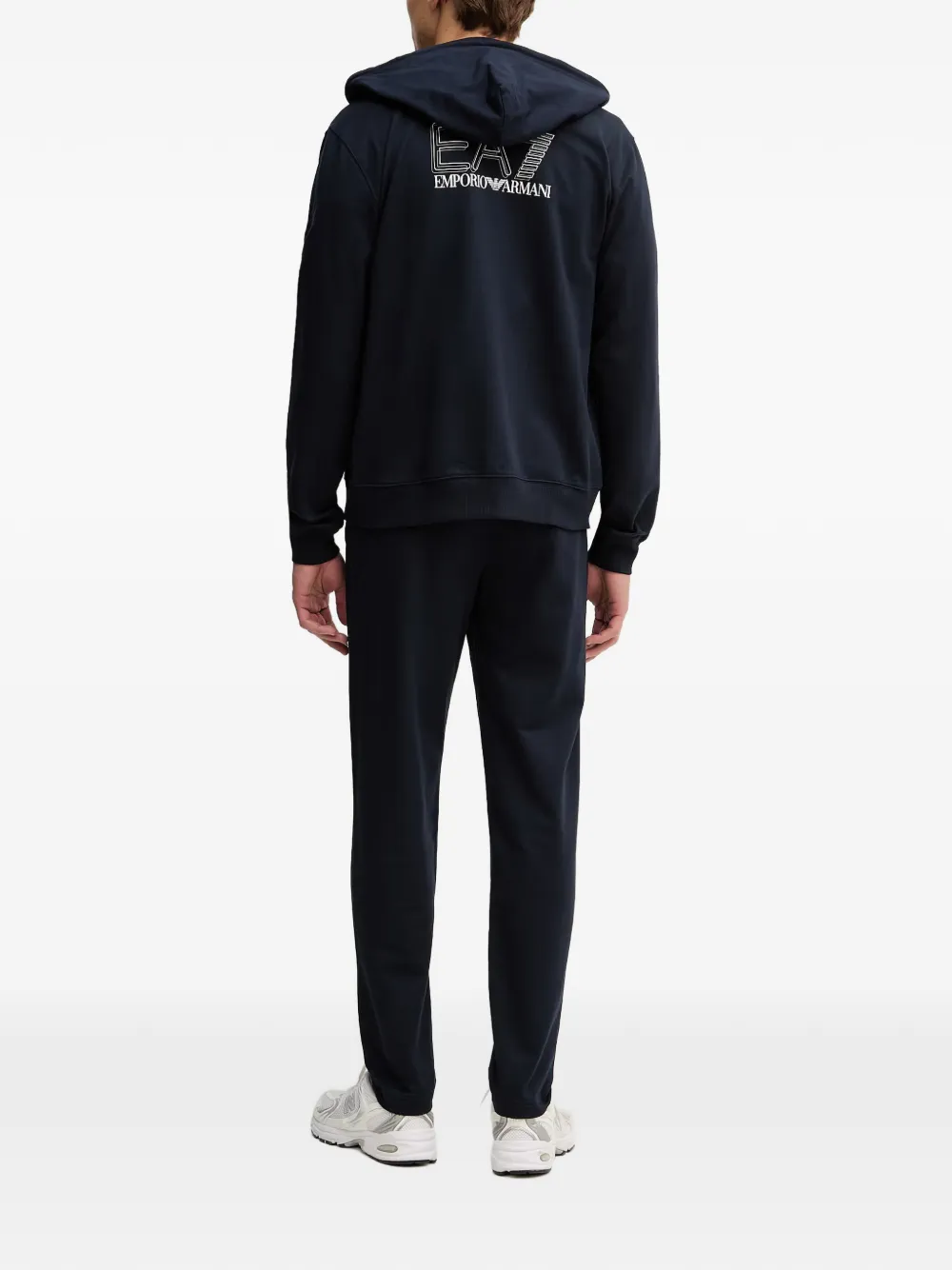 Ea7 Emporio Armani pure cotton tracksuit with hood Blauw