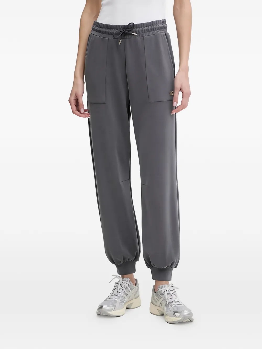 Ea7 Emporio Armani drawstring logo trousers - Grigio