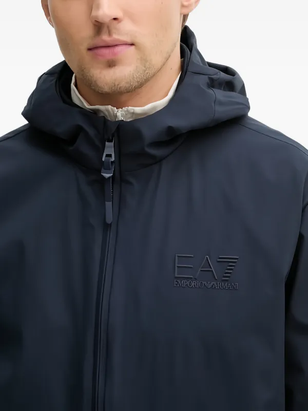 Ea7 Emporio Armani zip-up Hooded Jacket | Blue | FARFETCH AO