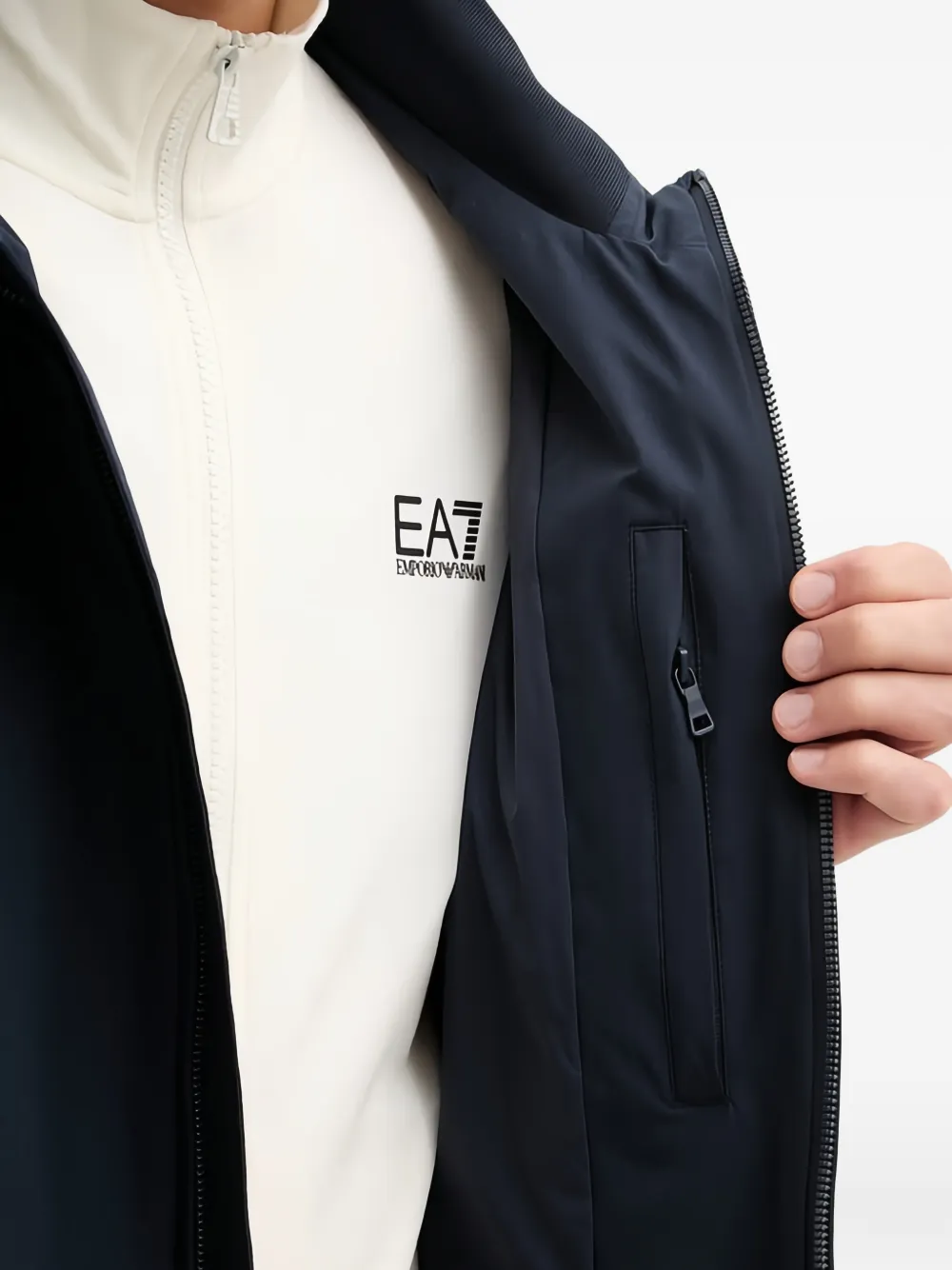 Ea7 Emporio Armani Jack met capuchon en rits Blauw