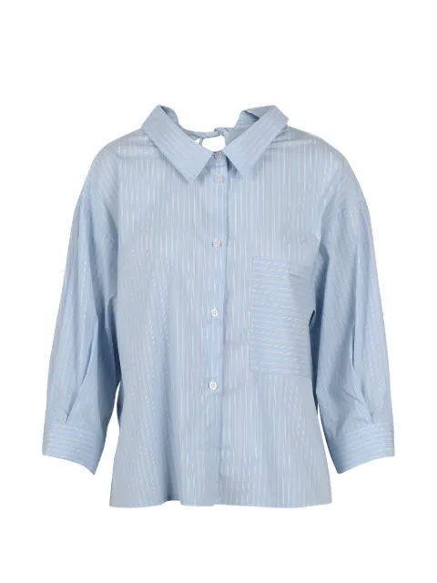 Noumeno Concetp tie-neck striped shirt