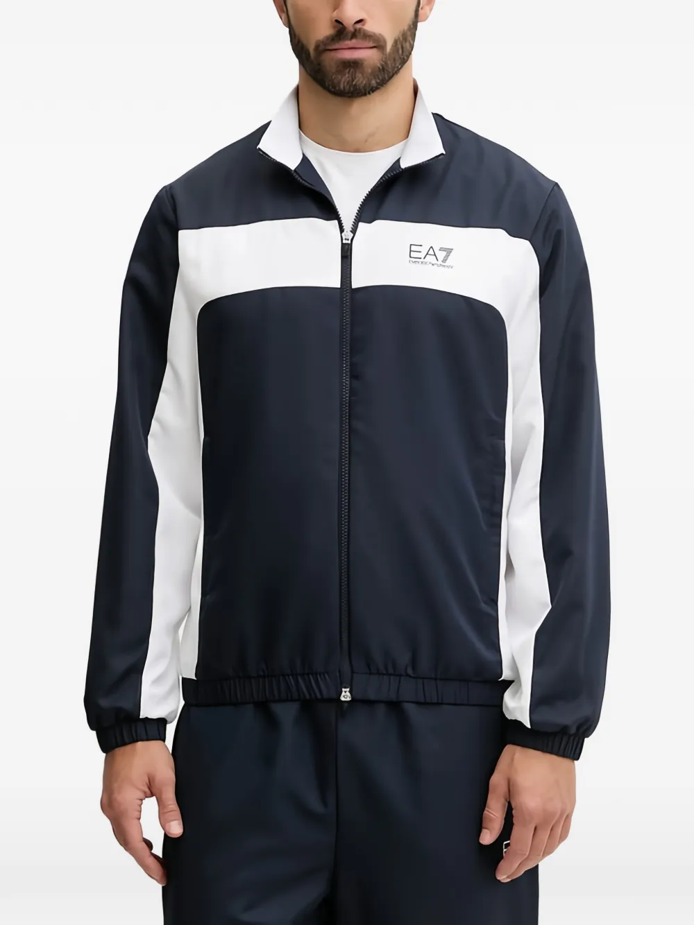 Ea7 Emporio Armani striped track jacket - Blu