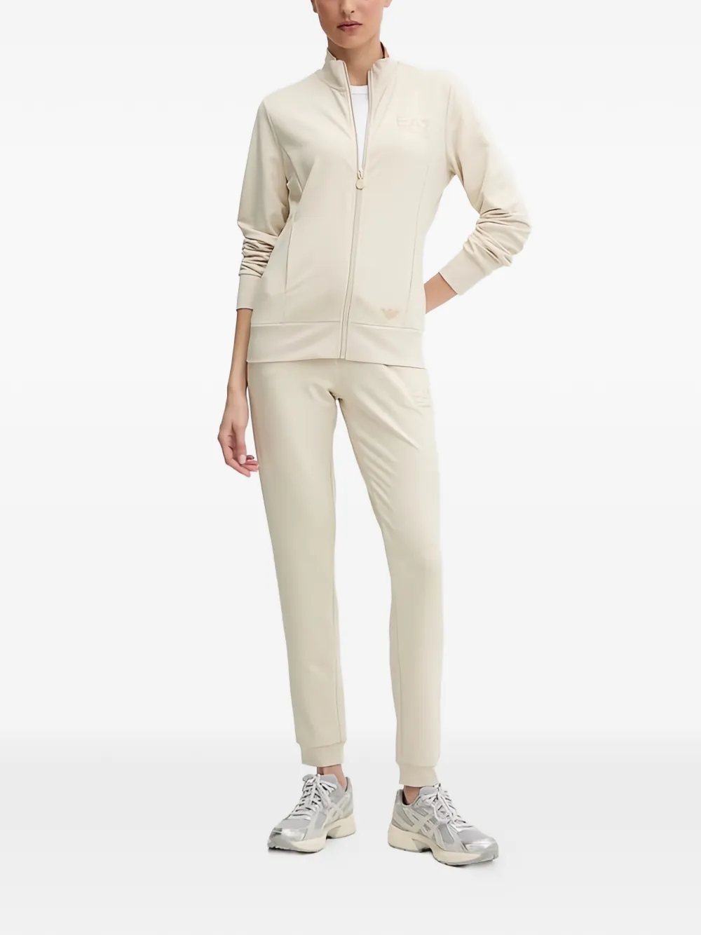 Ea7 Emporio Armani Broek met logo Beige