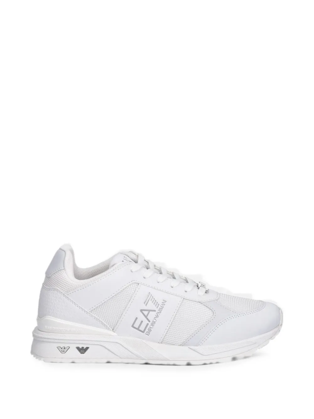Ea7 Emporio Armani logo-print panelled sneakers - Bianco