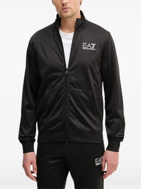 Ea7 Emporio Armani ロゴ ジップ スウェットシャツ | ブラック 