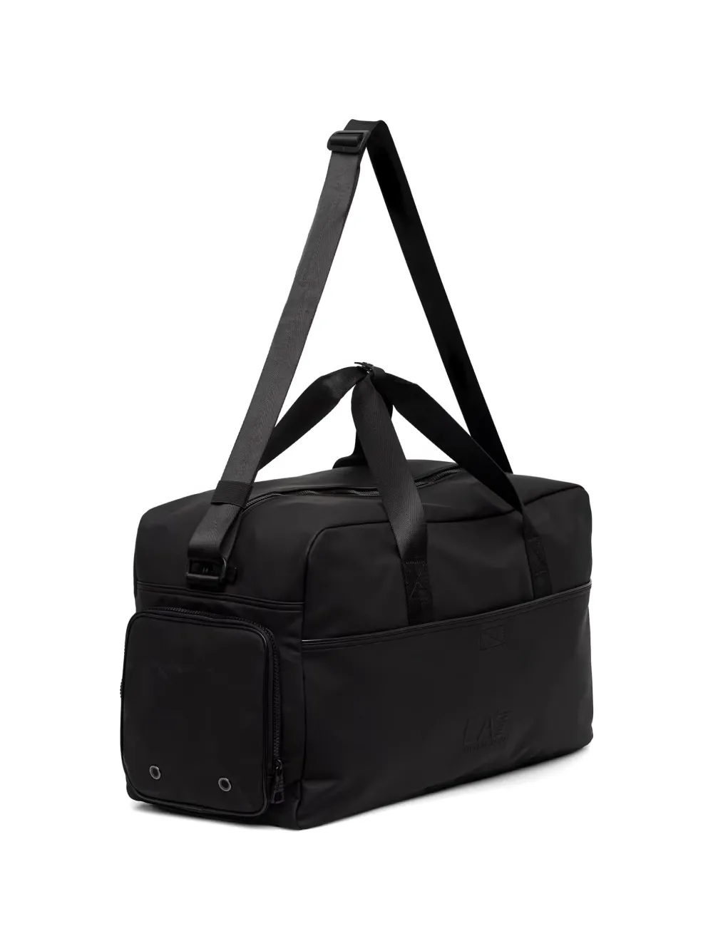 Ea7 Logo-embossed Adjustable-strap Holdall In Black
