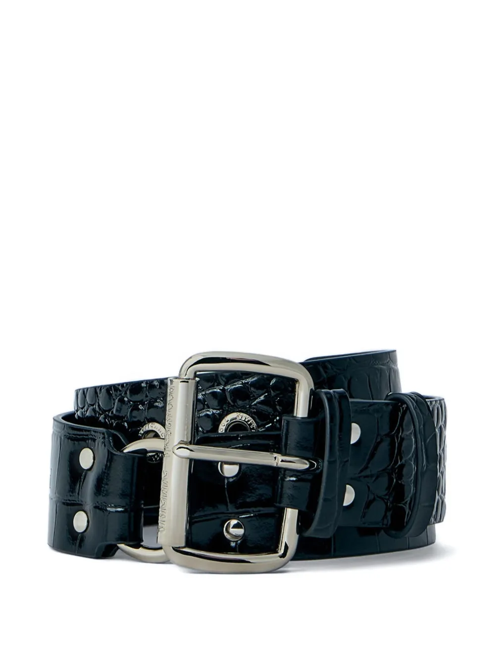 Vivienne Westwood embossed buckle leather belt - Nero