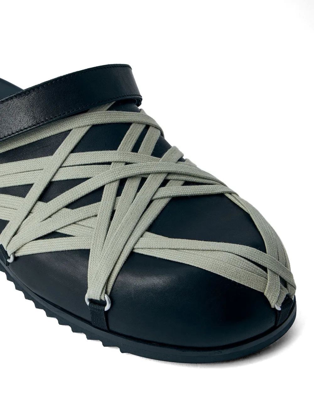 Rick Owens Slippers met kruisbandjes Zwart