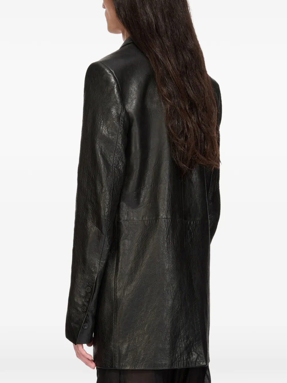Rick Owens Concordian leren jack Zwart