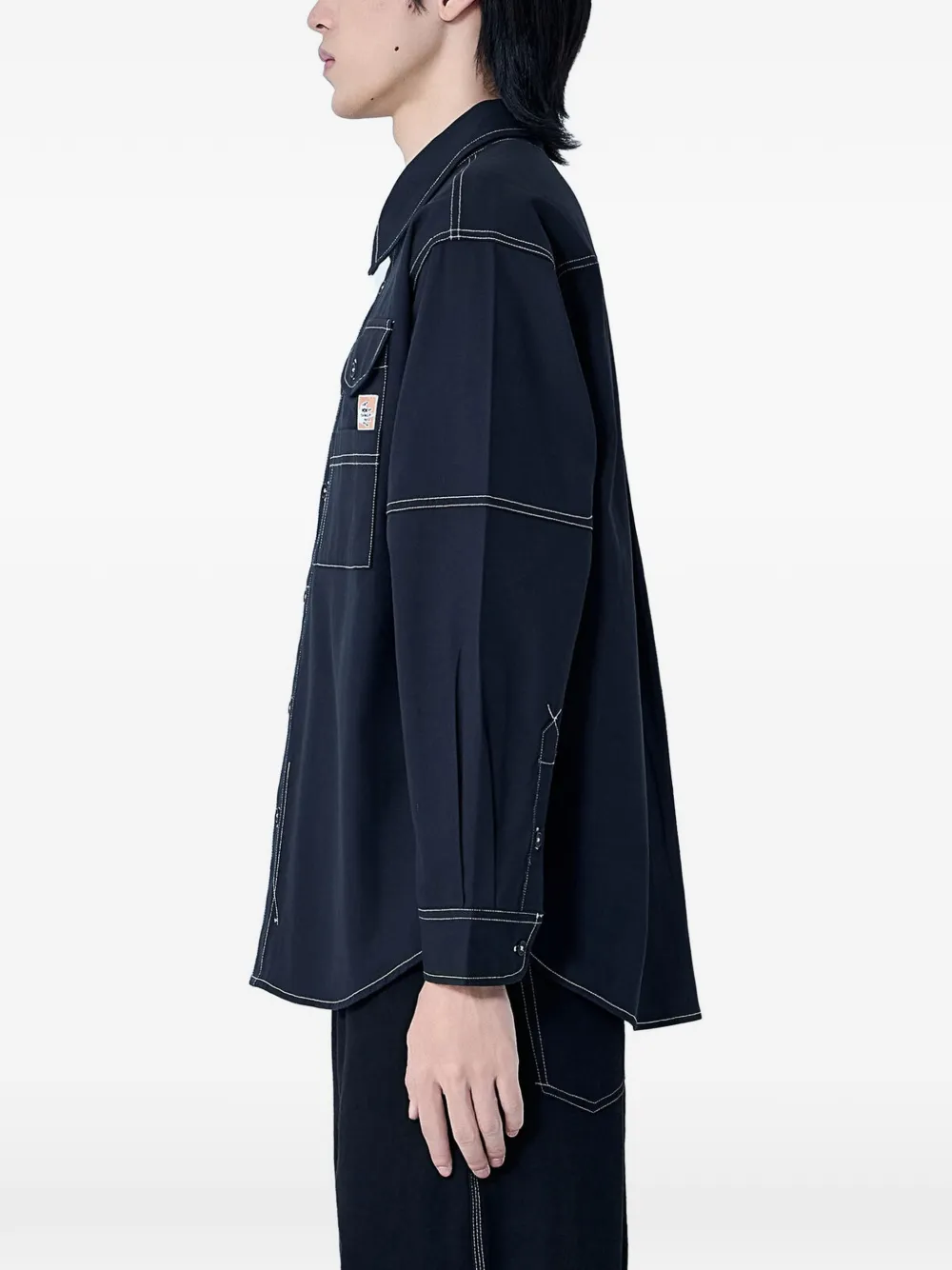  Story Mfg. Logo-patch Shirt - Black 