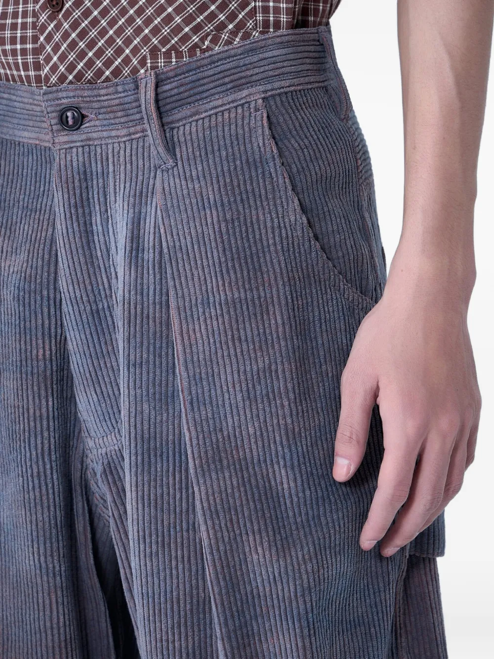 STORY mfg. Ribfluwelen broek Blauw