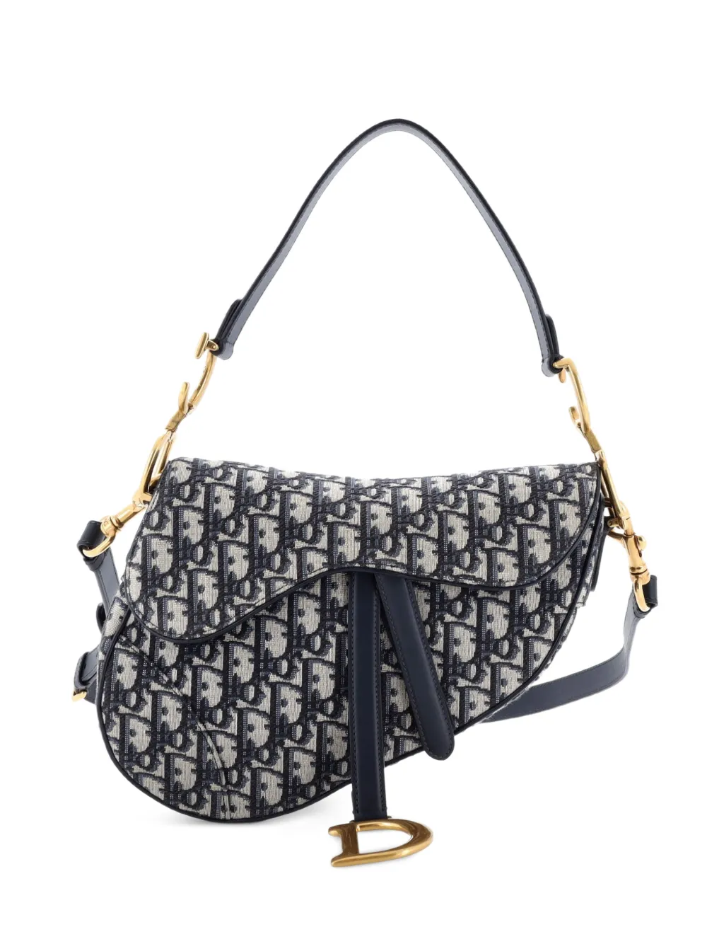 Christian Dior Pre-Owned Saddle Handbag with Strap Oblique Canvas Medium shoulder bag - Blu
