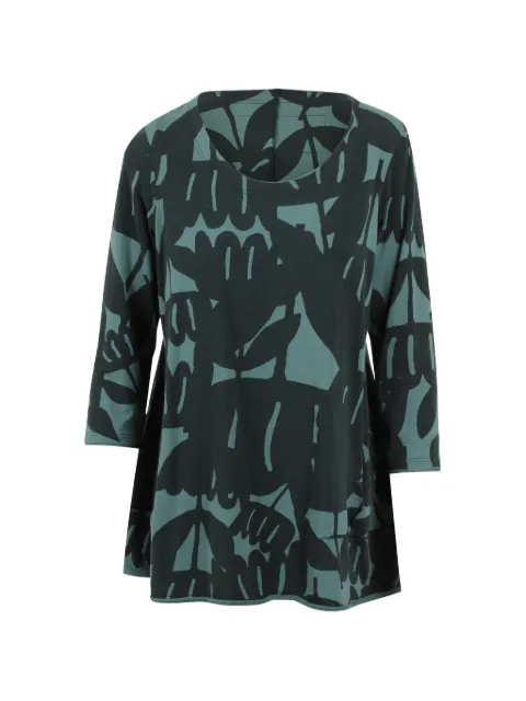 Black Label floral-print flared tunic