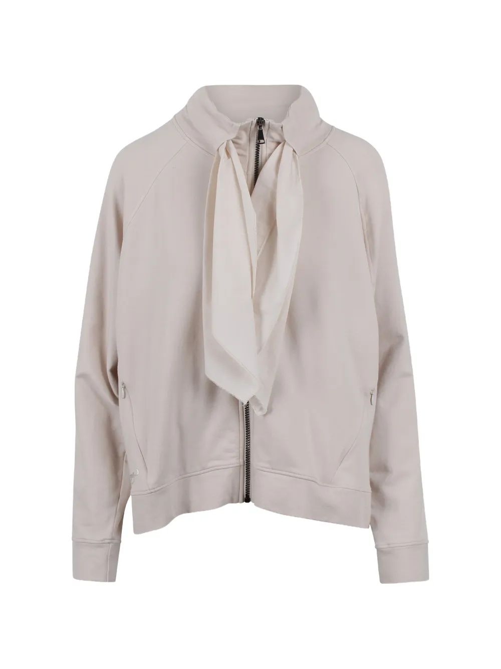 Noumeno Concetp scarf-detail pleat sweatshirt - Toni neutri
