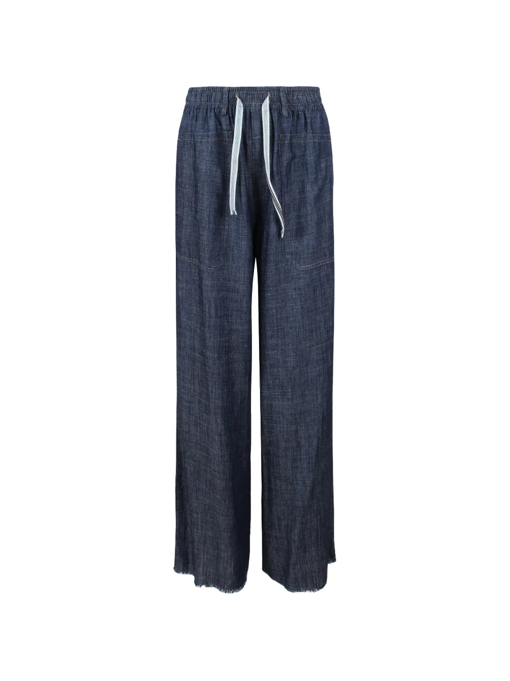 Noumeno Concetp drawstring frayed jeans - Blu
