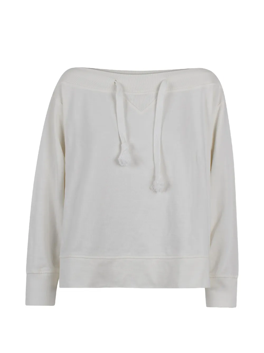 Noumeno Concetp boat-neck tie sweatshirt - Bianco