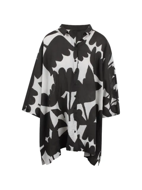 Black Label floral-print button-up dress