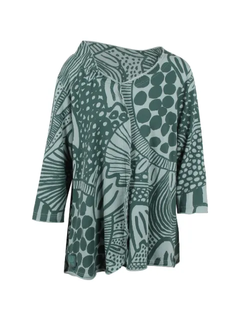 Black Label abstract-print gathered-back blouse