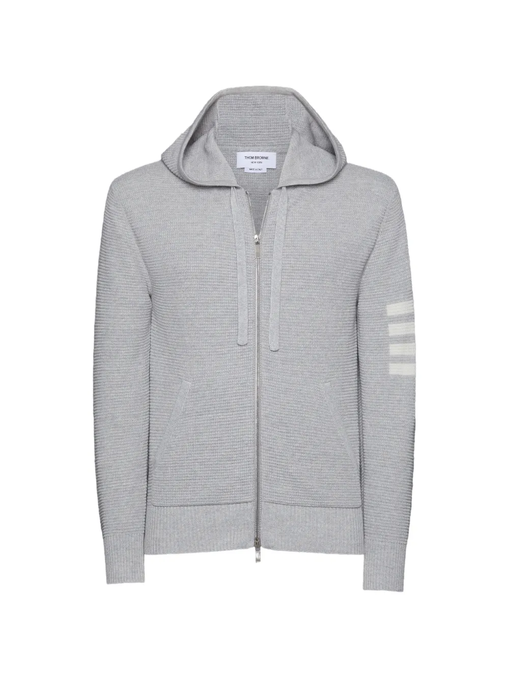 Thom Browne waffle-knit hoodie - Blu