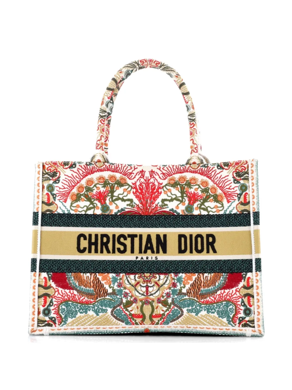 Christian Dior Pre-Owned Borsa tote Book media in tela con ricamo - Multicolore