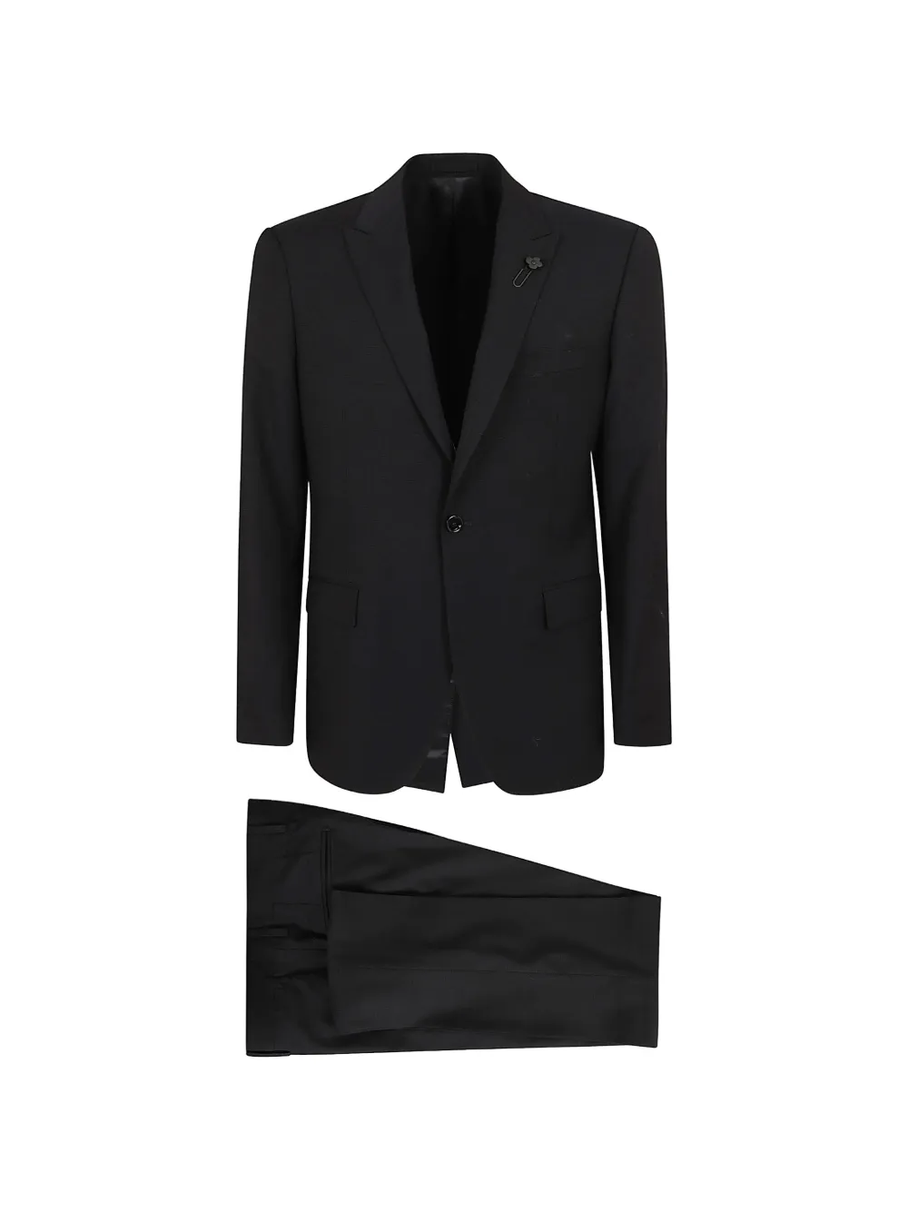 Lardini flower-pin suit - Nero