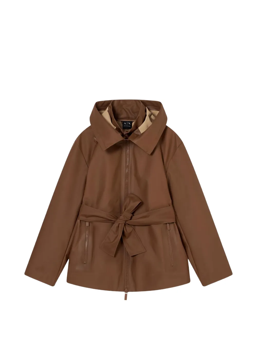 Armani Exchange belted hooded jacket Bruin