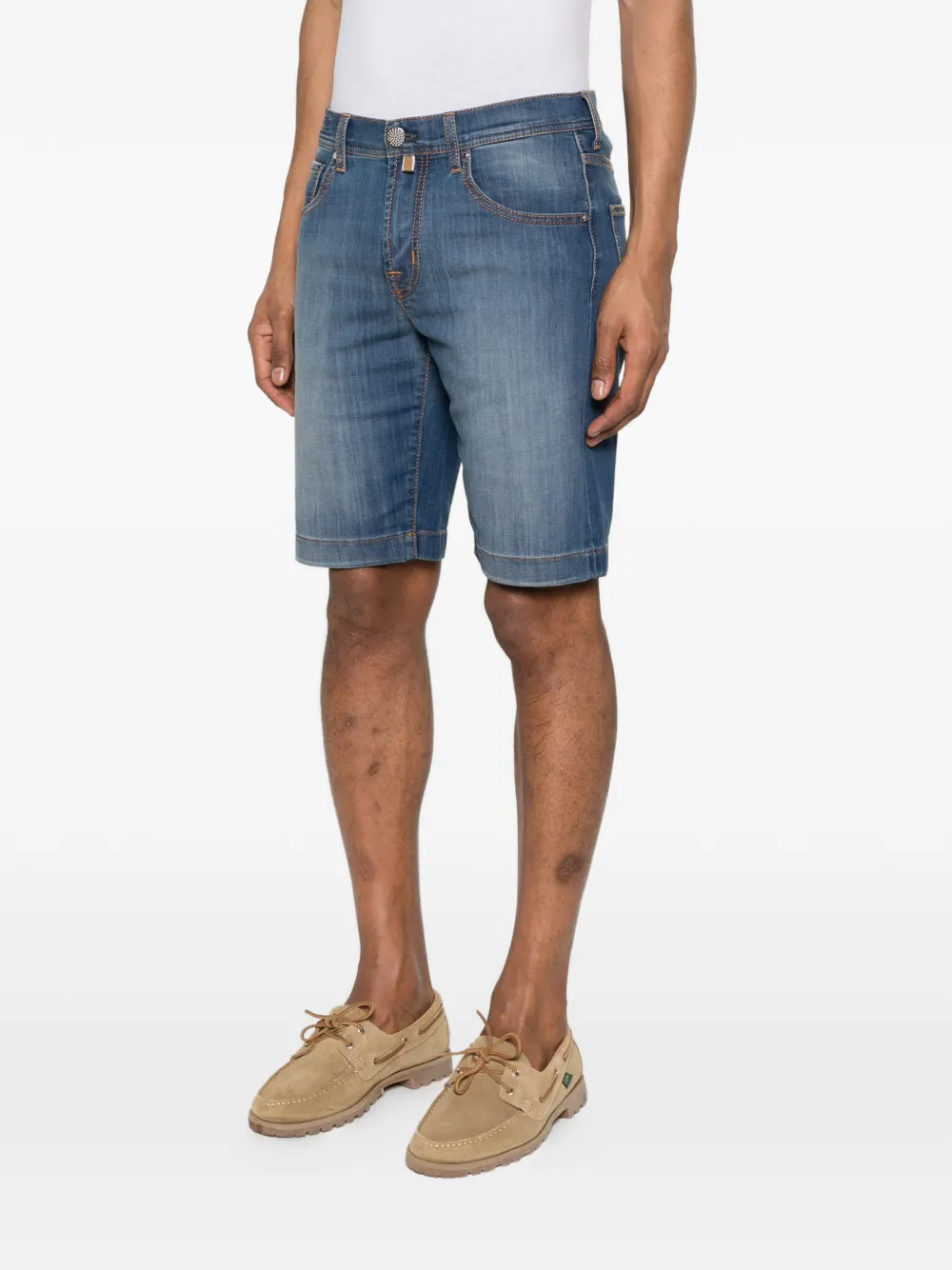  Jacob Cohën Logo-patch Shorts - Blue 