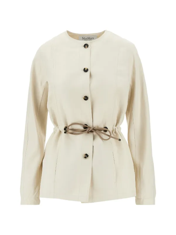 Max Mara Linen and Silk Jacket in Neutrals