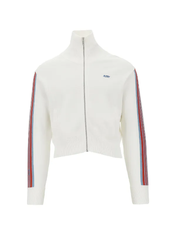 Autry Striped Funnel Neck Jacket White - Farfetch