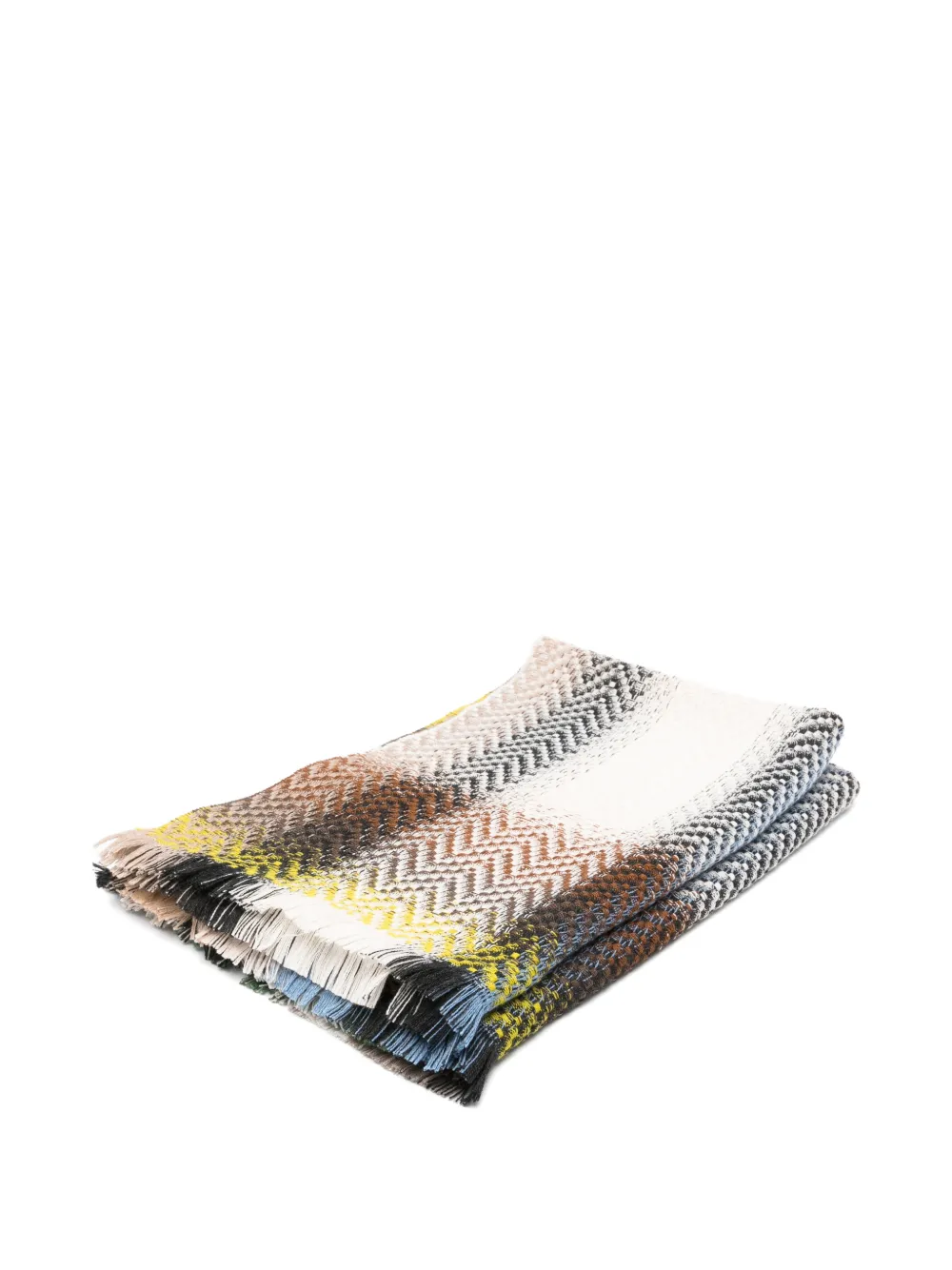 Missoni Home 체크 뉴 지그재그 프린지 담요 | 뉴트럴 | Image 1