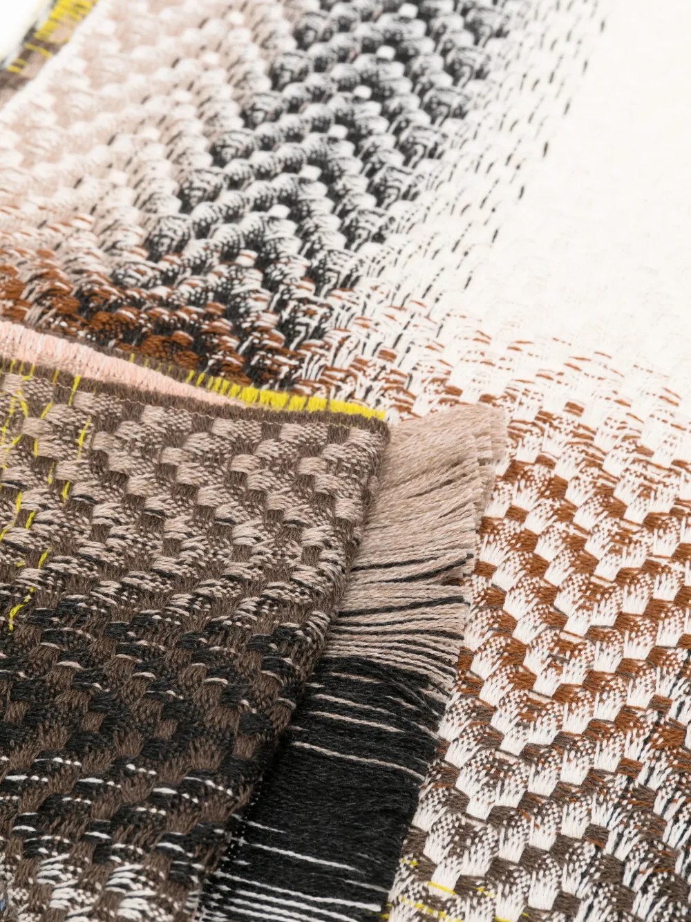  Missoni Home Check New Zig-zag Fringed Throw - Neutrals 