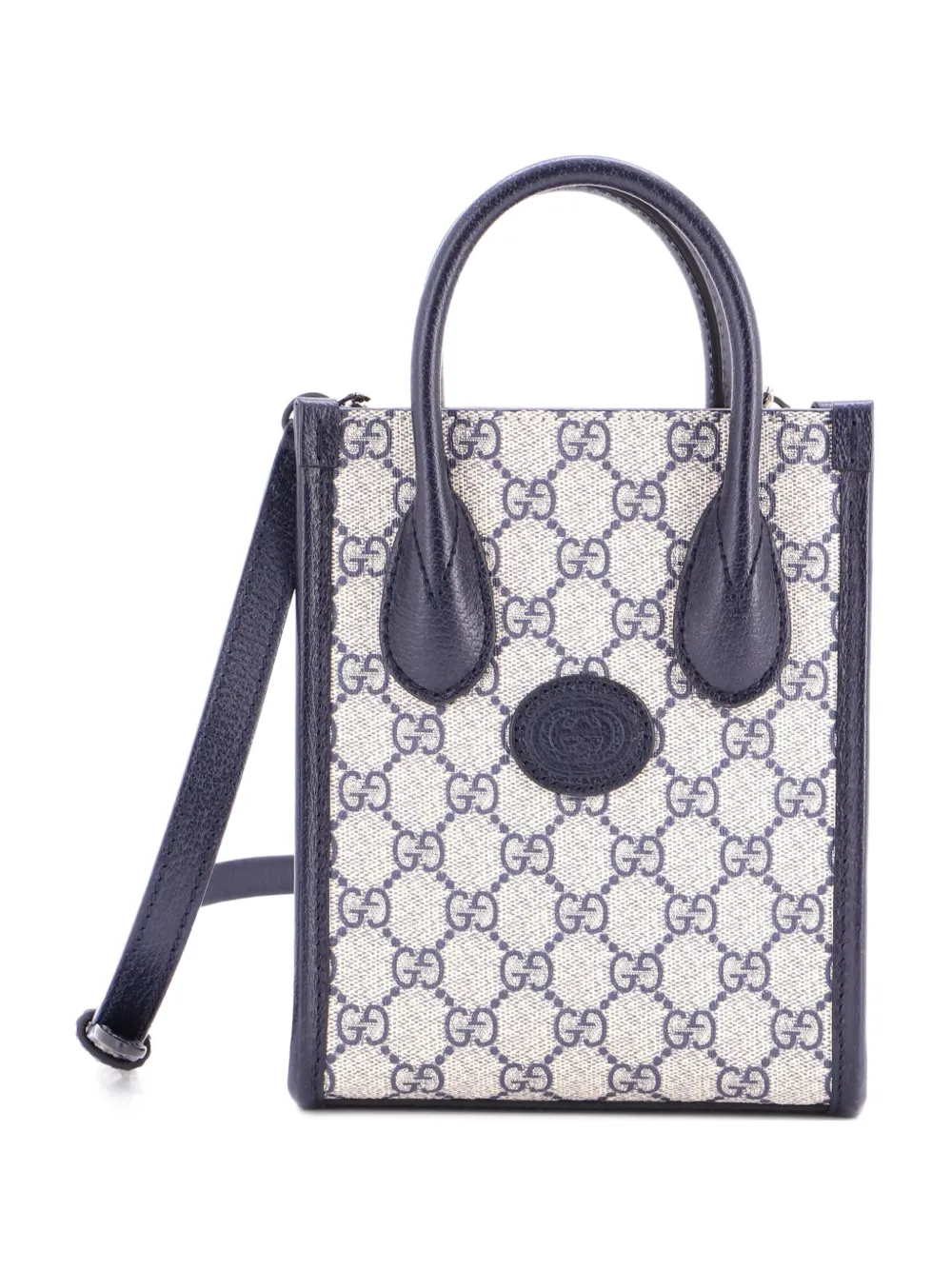 Gucci Pre-Owned Interlocking G Patch Tote GG Coated Canvas Mini satchel - Blu