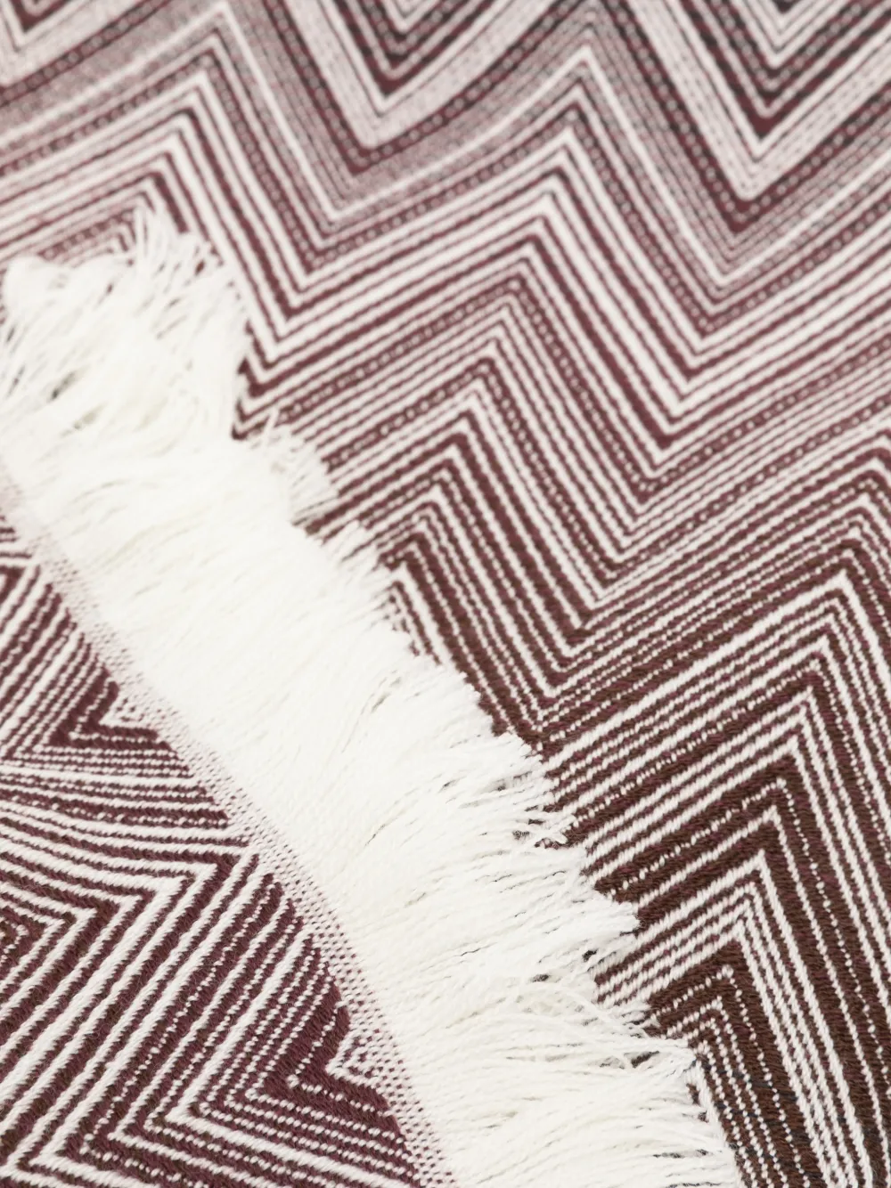  Missoni Home Timmy Chevron Fringed Throw - Brown 