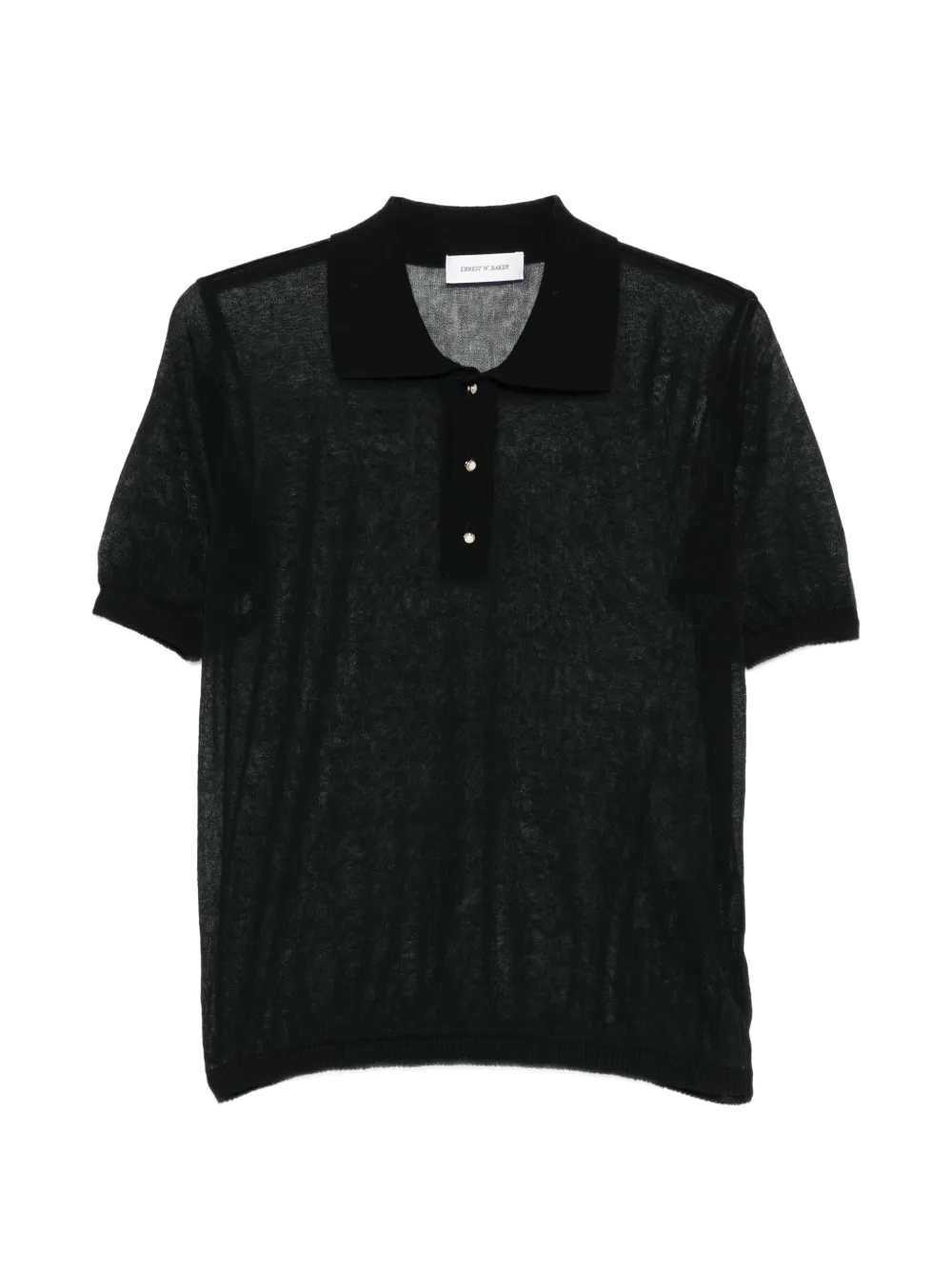 Ernest W. Baker buttoned polo shirt – Black