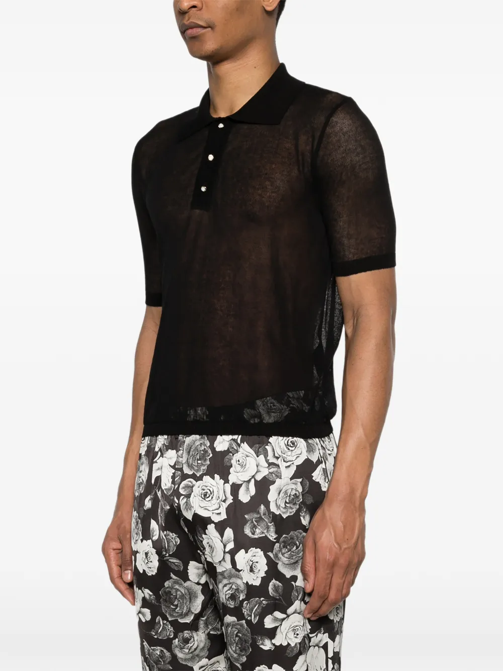 Ernest W. Baker Buttoned Polo Shirt - Black 