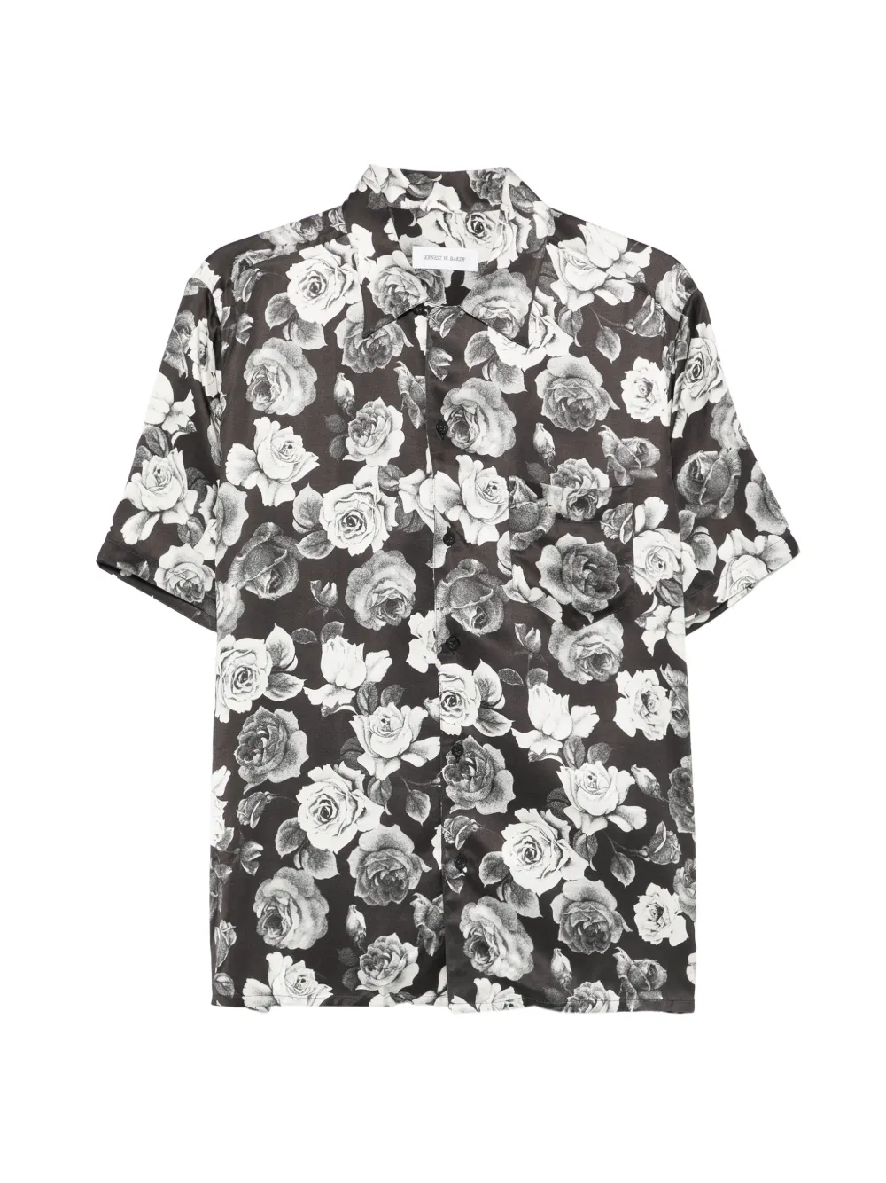 Ernest W. Baker rose-print shirt - Nero