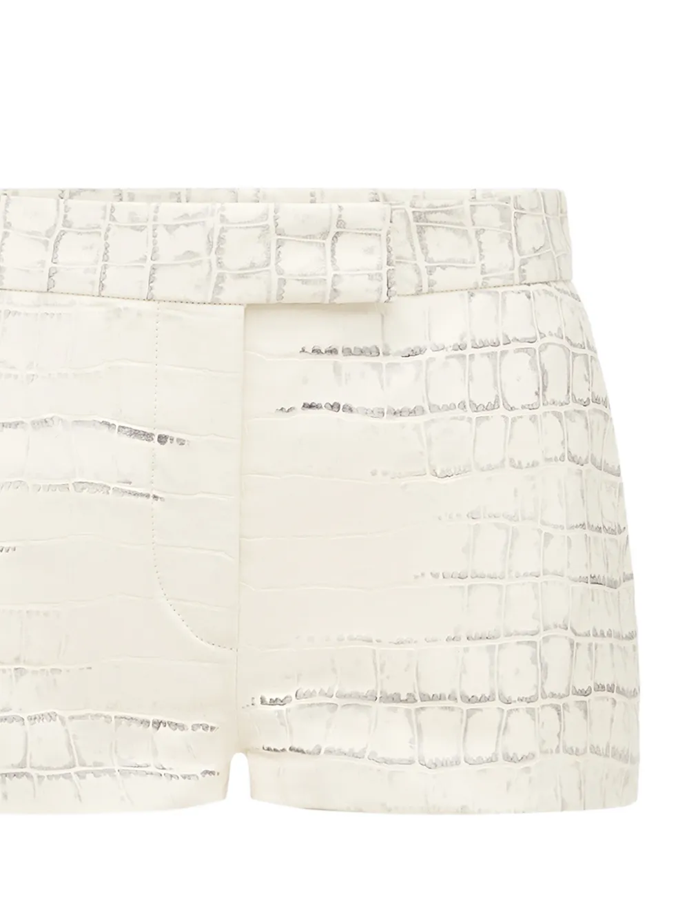  Alex Perry Croc-effect Leather Shorts - Neutrals 