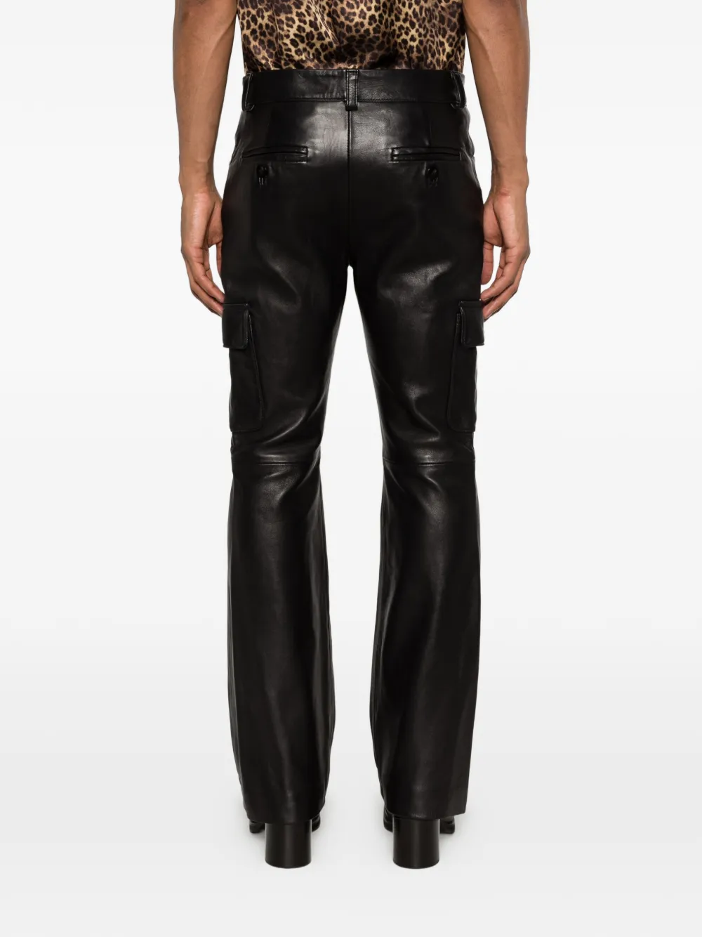 Ernest W. Baker Leren broek met zak Zwart