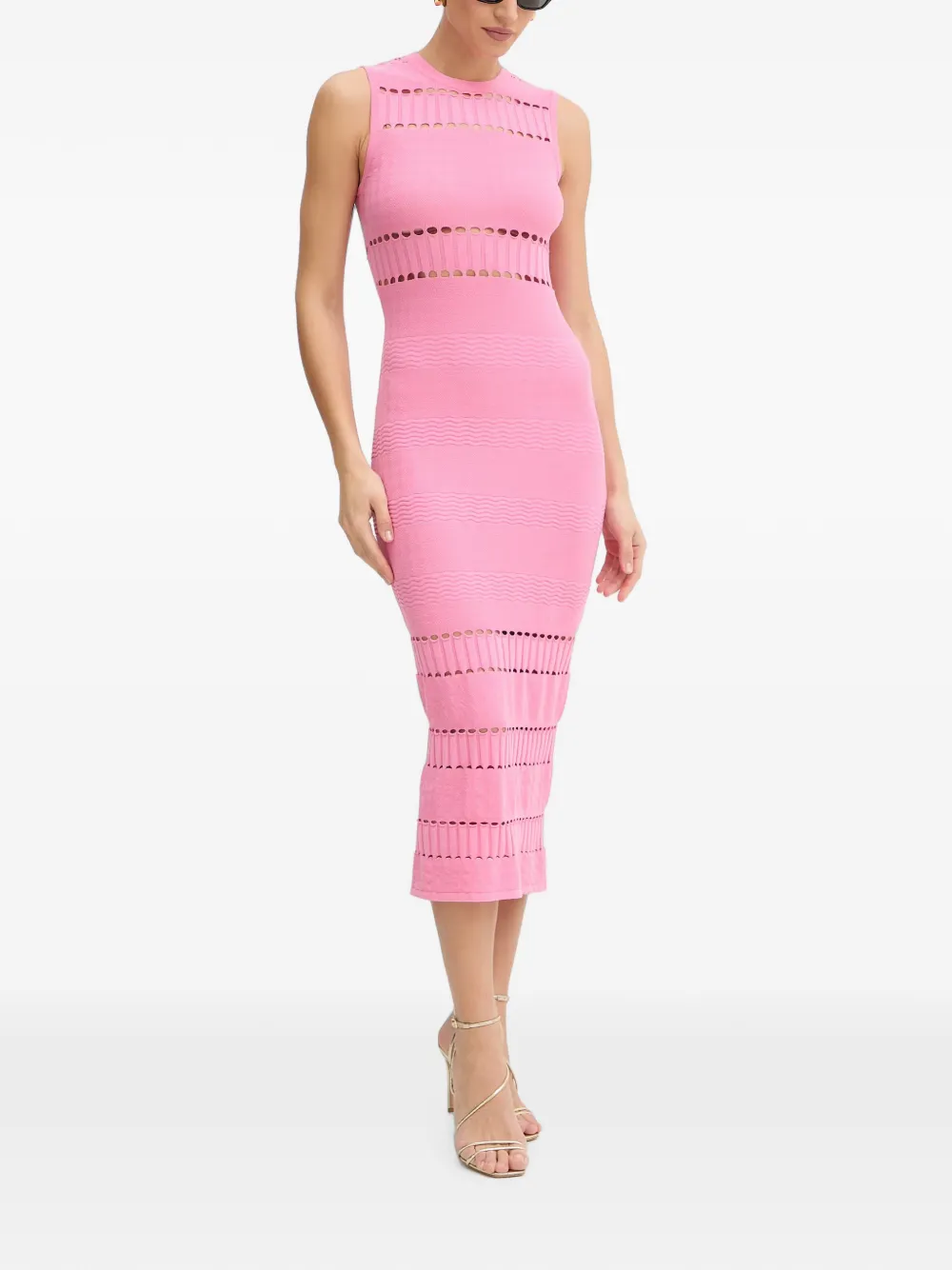 TWINSET pointelle-knit midi dress - Rosa
