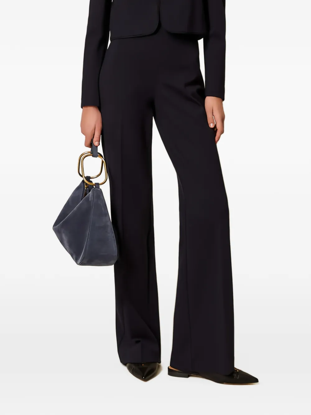 TWINSET Broek met plooien Zwart