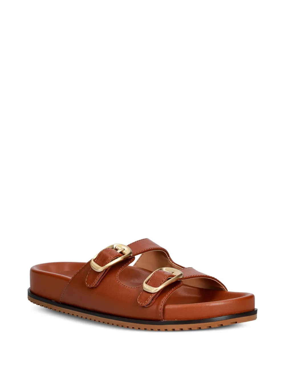TWINSET buckle-fastening leather slides Bruin