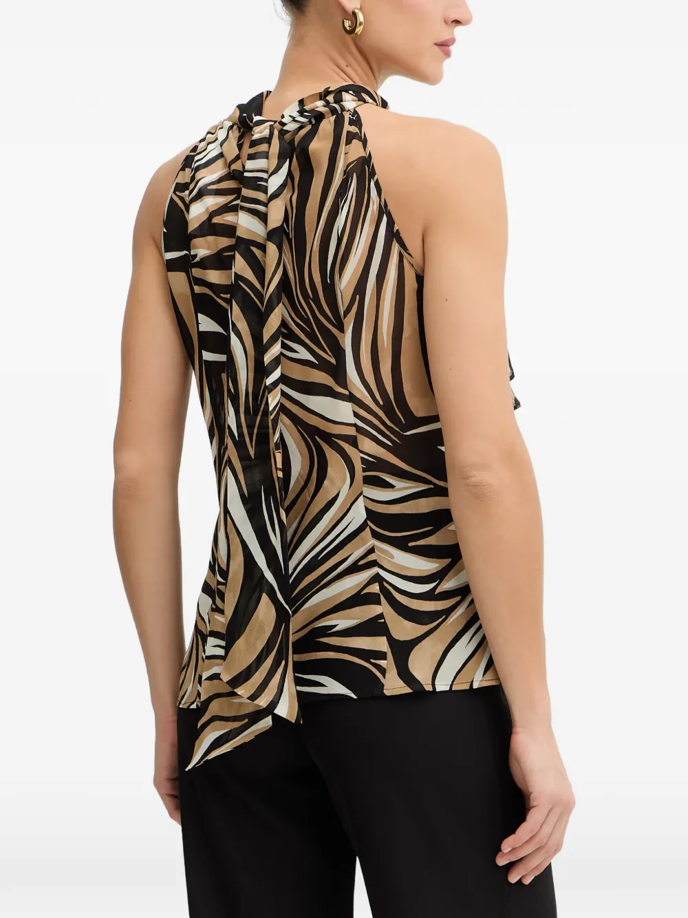 TWINSET sleeveless ruffled top Zwart