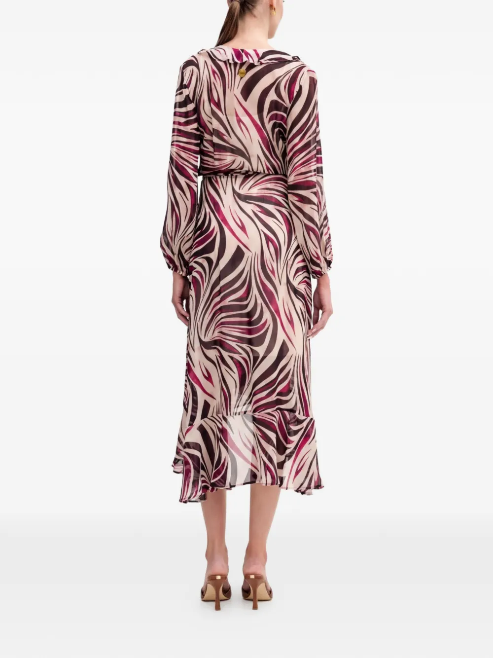 TWINSET Wikkeljurk met ruches Beige
