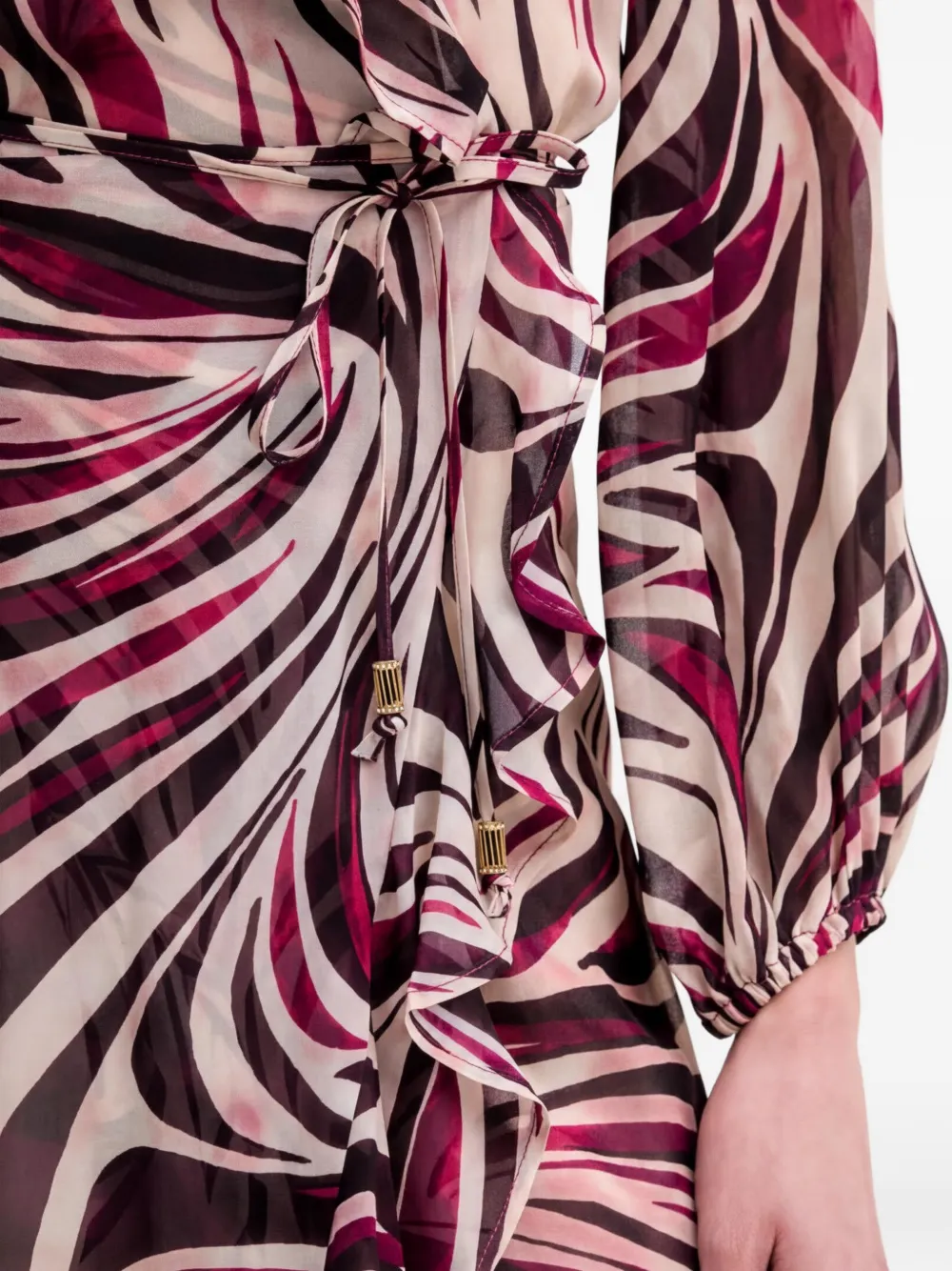 TWINSET Wikkeljurk met ruches Beige