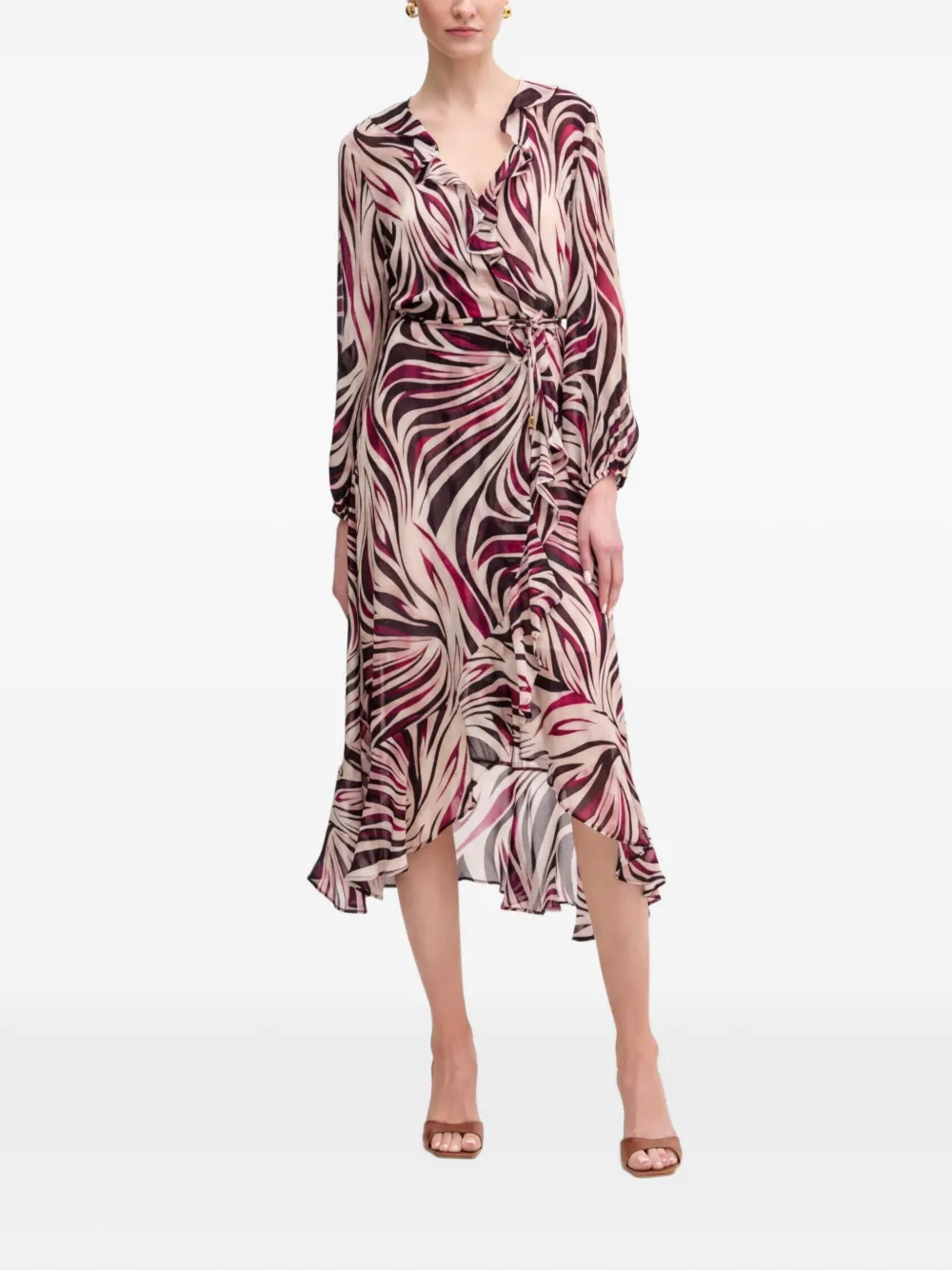 TWINSET Wikkeljurk met ruches Beige