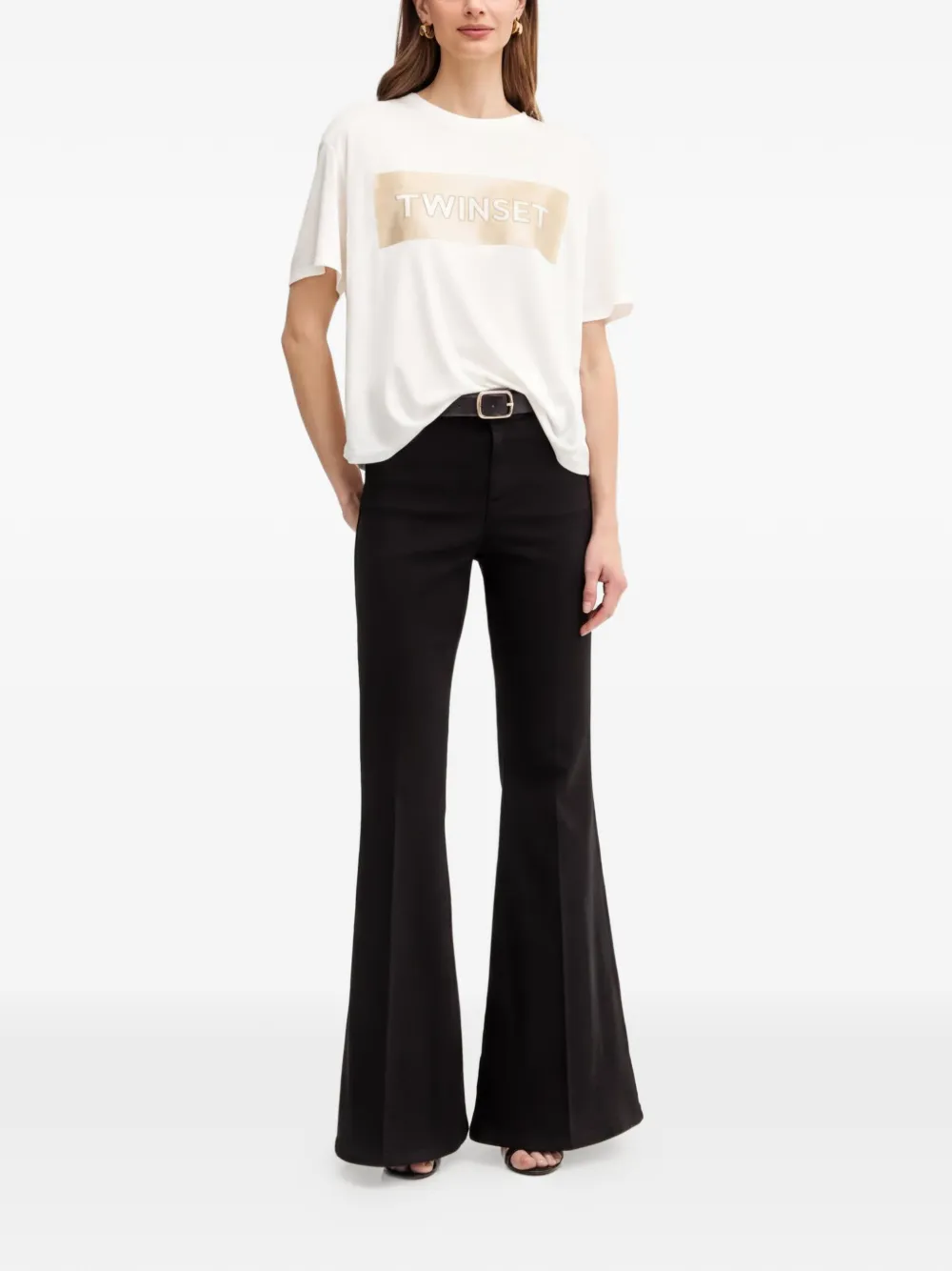 TWINSET T-shirt verfraaid met pailletten Beige