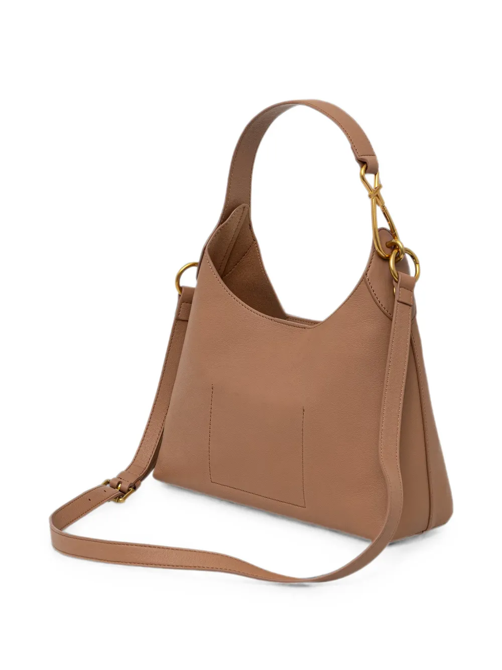 TWINSET Kleine leren shopper met logo-reliëf Bruin
